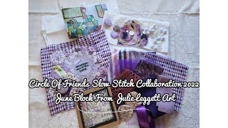 Circle Of Friends | June Block From Julie Leggett Art | Slow Stitch by Purple Cottage Crafts 439 views 1 year ago 9 minutes, 4 seconds