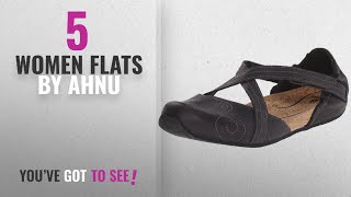 Top 5 Ahnu Women Flats [2018]: Ahnu Women's Karma Latitude Leather Ballet Flat, Black, 6.5 M US