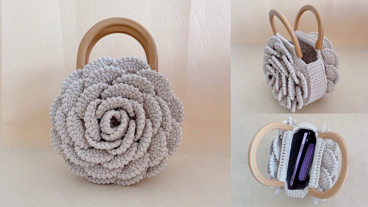 Crochet Rose Bag | Móc túi hoa hồng xách tay
