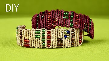 Snaky ZigZag Lines with Beads - Egyptian Bracelet Tutorial