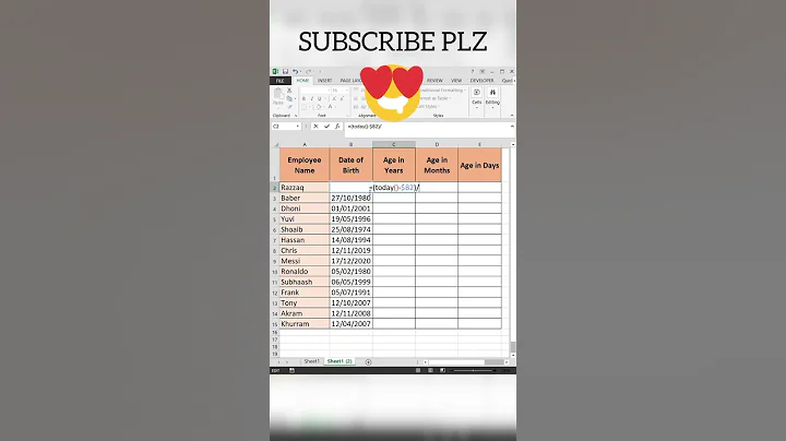 Excel Tips and Tricks | Age Calculator in Excel #excel #shorts #exceltutorial #exceltips