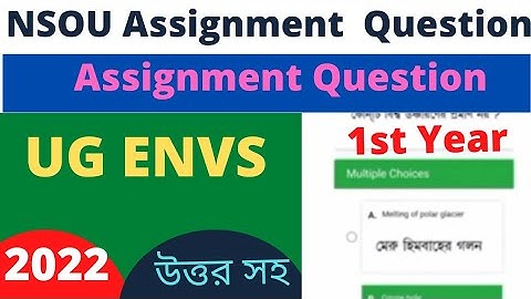 NSOU AE ES 21 Assignment Question 2022 / UG 1 st Year