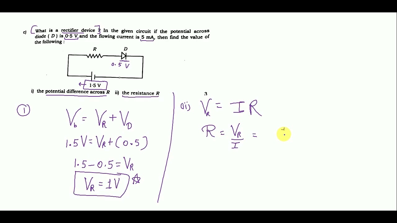 In the given circuit if the potential across diode (D) is 0.5 V and the flowing current is 5 mA, the