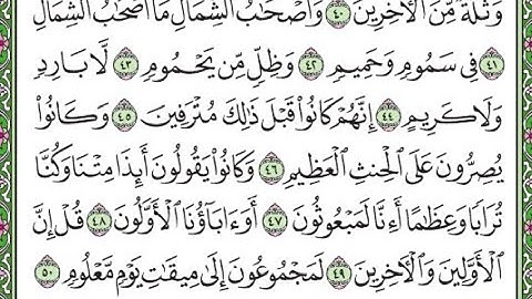 سورة الواقعة مكررة الآيات من 41 إلى 50 /Surah Al-Waqi'ah is repeated