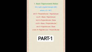 Basic trigonometric ratio💯#shorts #shortsfeed #viral
