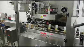 Automatic High Speed Shrink Sleeve Applicator with Tunnel for Filled Syrup Bottle