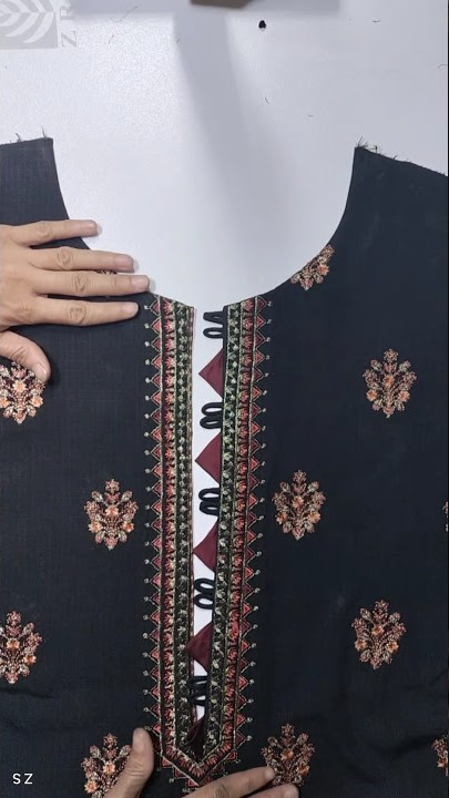 Beautiful Neck Design with Dori loops Cutting And Stitching #shorts #shortsfeed #viral #neckdesign