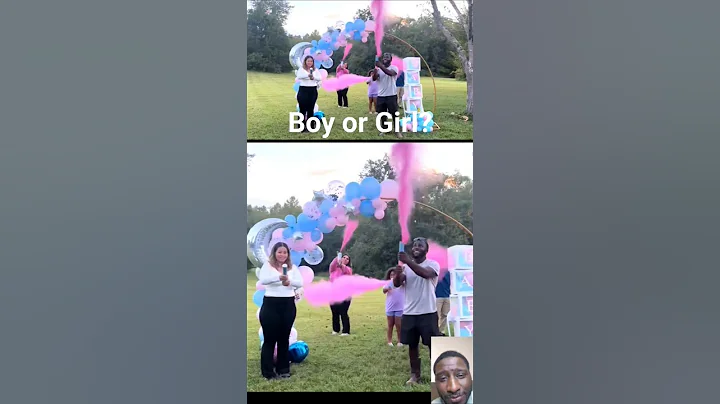 💙🩷 She walked off so fast after the baby Gender Reveal #babyshower #babyshower #genderreveal