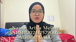 LESSON PLAN VIDEO - Computer Assisted Language Learning | Arifia Melina 202412579002
