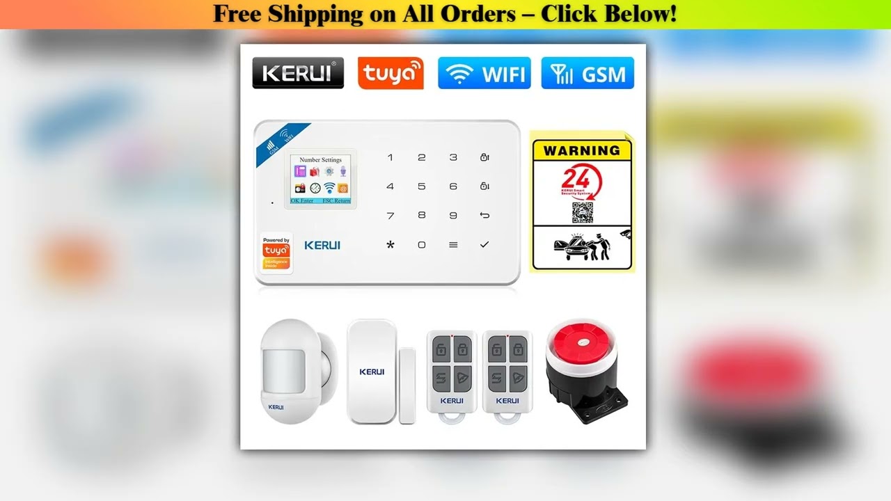 KERUI Tuya Smart WIFI GSM Security Alarm System Works With Alexa Home Burglar Motion Detector