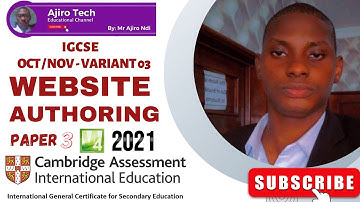 IGCSE ICT (0417/0983) Paper 3 Website Authoring October November 2021 Variant 03