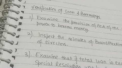 VERIFICATION OF LOAN &  BORROWINGS FOR CA IPCC