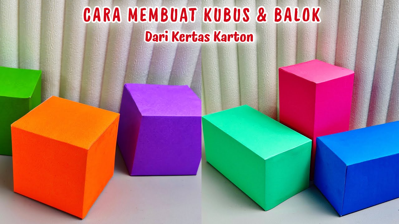Cara Membuat Kubus Dan Balok Dati Kertas Karton || Jaring Jaring Kubus || Jaring Jaring Balok