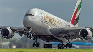 200 planes in 2 Hours ! Amsterdam Schiphol Airport 🇳🇱 Plane Spotting - RUSH HOUR, Heavy landing