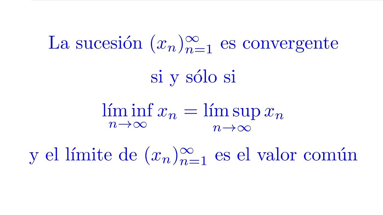 Probar que una Sucesión xn es Convergente si y sólo si liminf=limsup