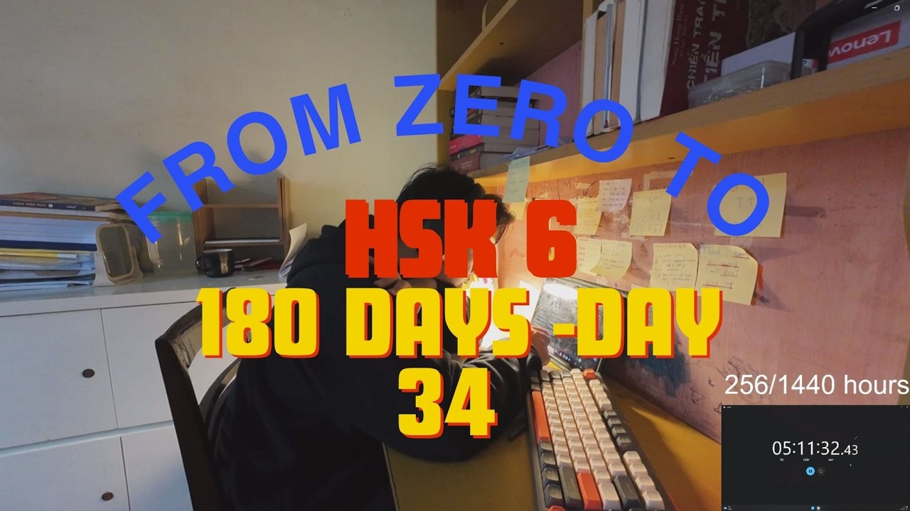 8 Hours Study With Me | From Zero to HSK 6 in 180 days | Day 33