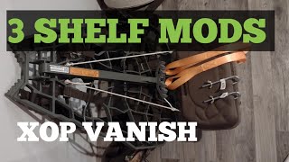 XOP Vanish shelf mod. 3 Mods you can use to make a seat shelf for your xop vanish tree stand.