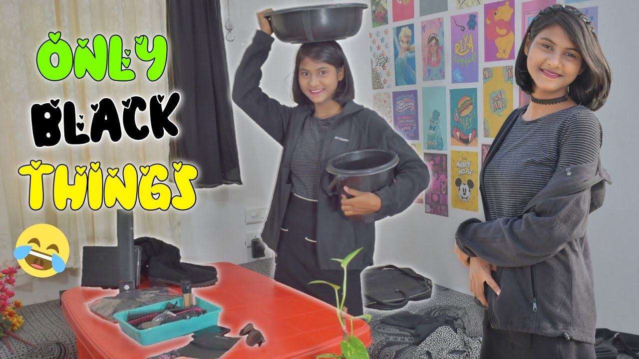 I Used Only BLACK Colour For 24 Hours Challenge 🖤| Riya Kumawat - YouTube