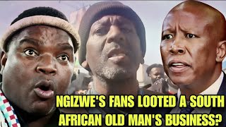 NGIZWE MCHUNU'S FANS LOOTED A SOUTH AFRICAN OLD MAN'S SHOE REPAIR BUSINESS?