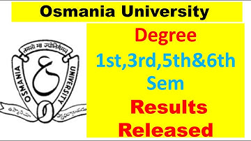 OU Degree ​1st,3rd,5th &6th Sem​ Results Released​ || OU UPDATES.COM