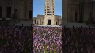 Flags at the. State Capitol #djimavic3 #louisianastatecapitol #batonrouge #memorialday #shorts