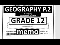 2025 MEMO GEOGRAPHY PAPER 2 GRADE 12, FINAL EXAM GEOGRAPHY P2 MEMO THUNDEREDUC GRADE 12 GEO P.2 MEMO