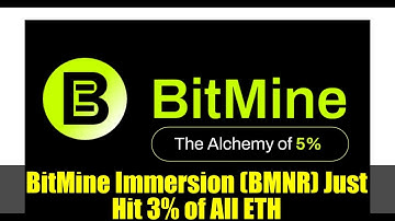 BitMine Immersion (BMNR) Just Hit 3% of All ETH | $11.2B Crypto Treasury Explained