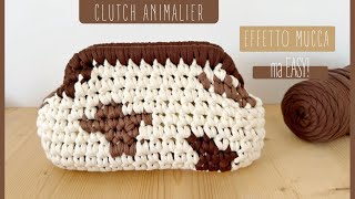 Clutch all’uncinetto effetto mucca 🐄 | Tapestry FACILE + schema personalizzabile