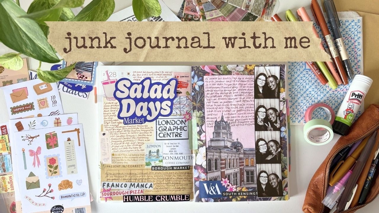 How I use free papers on a junk journal page ⭑ London stationery haul