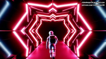 Astronaut Through Neon Tunnel - 4K - #VIDEO #BACKGROUND #AI - #VJ LOOP 167