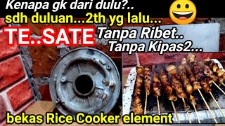 Cara membuat alat bakar sate dari Ricecooker bekas