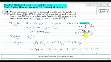 Problem #3.12:Calculating the final temperature of oxygen after reversible Polytropic compression