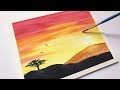 Easy Watercolor Sunset Tutorial for Beginners Step By Step