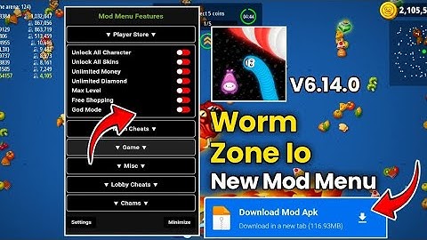 WORM ZONE IO MOD APK V16.6.0 | MEGA MOD MENU  & UNLOCK ALL |