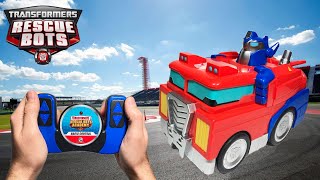 Transformers Rescue Bots Academy Optimus Prime Remote Controlled Car!