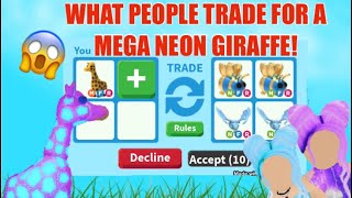 What People Trade for A MEGA NEON GIRAFFE in ADOPT ME!