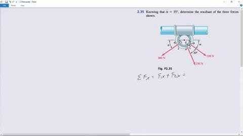 STATICS: The component method. example 1 2.35