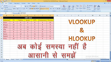 Vlookup and Hlookup in Excel | What is Vlookup and Hlookup in Hindi