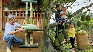 Single mother: Picking jackfruit to sell - Grandfather made chairs out of bamboo | Ly Phuc Binh