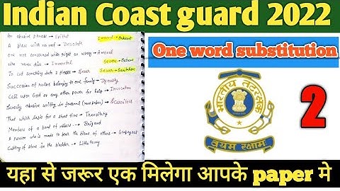 Coast guard Navik GD/DB English Top One Word Substitution #coastguard #English