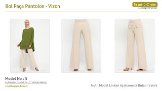 Vizon Bol Paça Pantolon - Tesettür Pantolon Modelleri