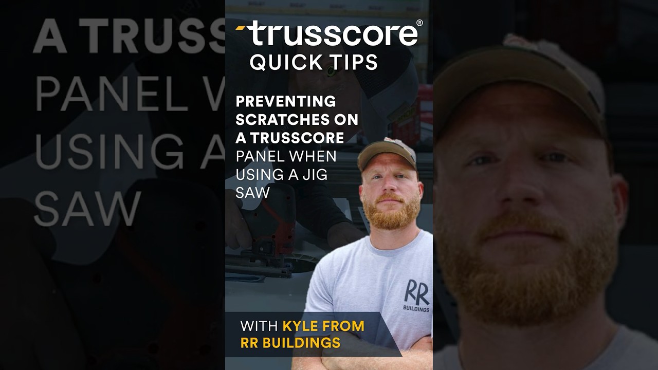 Preventing Scratches on a Trusscore Panel When Using a Jig Saw for Cutouts