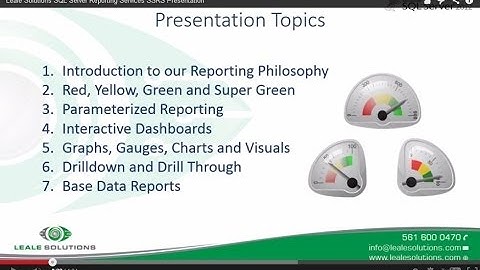 Leale Solutions SQL Server Reporting Services SSRS Presentation