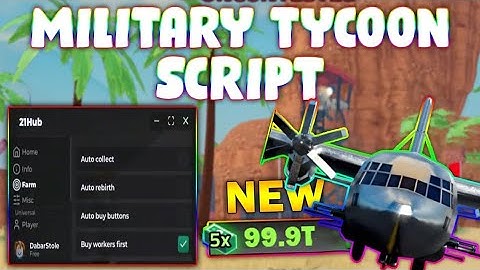 *NEW* Military Tycoon Script (PASTEBIN 2024) (AUTOFARM, AUTO BUILD, INFINITE MONEY, KILLAURA)