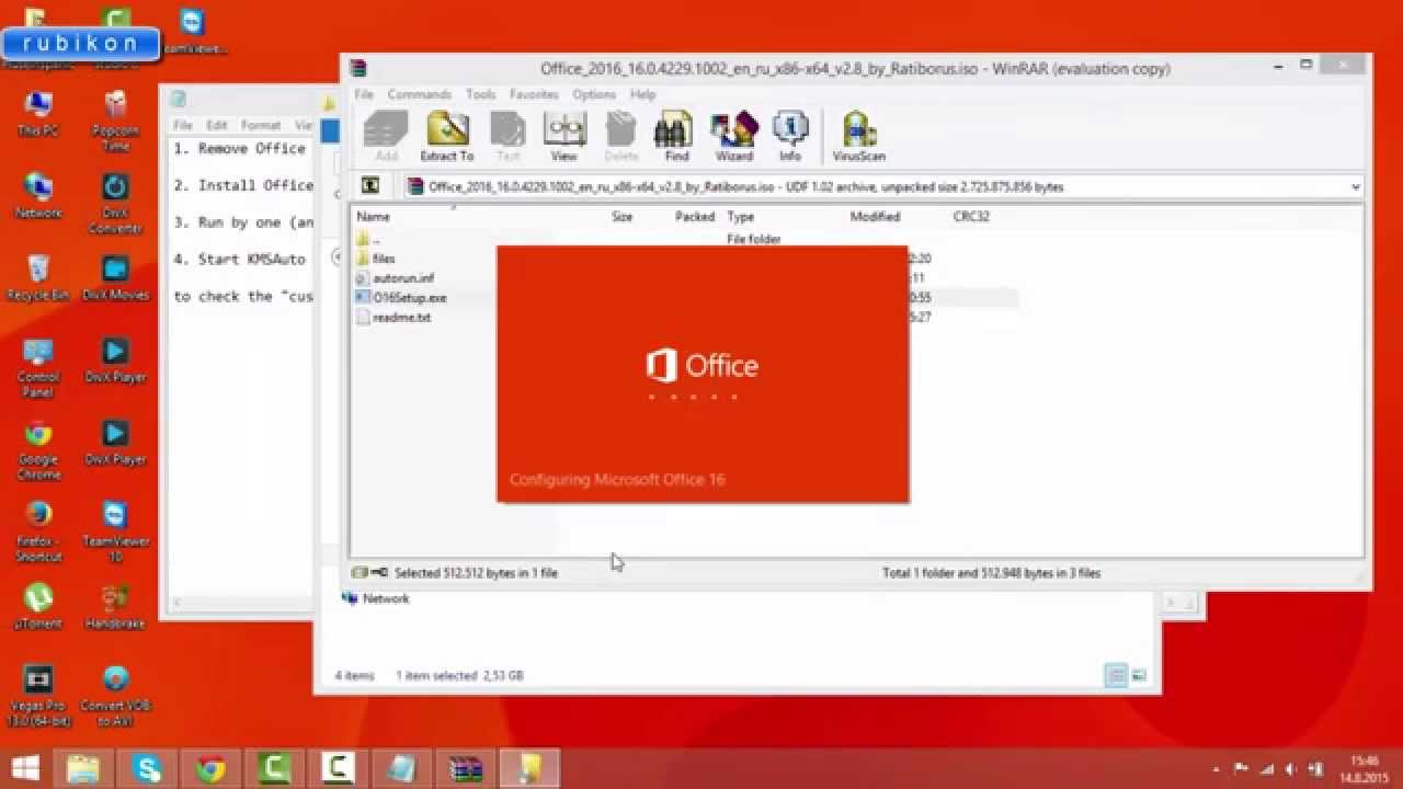 how to activate office 2016 desktop