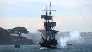 HMB Endeavour Fires Cannons