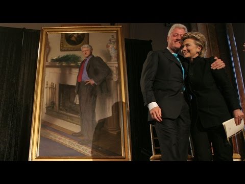 bill clinton portrait blue dress