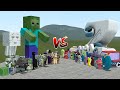 All minecraft mobs vs alphabet lore family in garrys mod