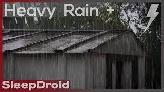 ► Hard Rain and Thunder Storm, Rain on a Tin Roof Storage Shed Sounds for Sleeping (Lluvia zinc)