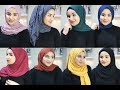 لفات حجاب جديييدة في أقل من دقيقة لكل يوم (الدراسة - العمل - المناسات) || Everyday Hijab TUTO